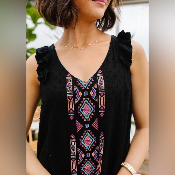 Savanna Jane Dresses & Skirts - Black Embroidered Dress